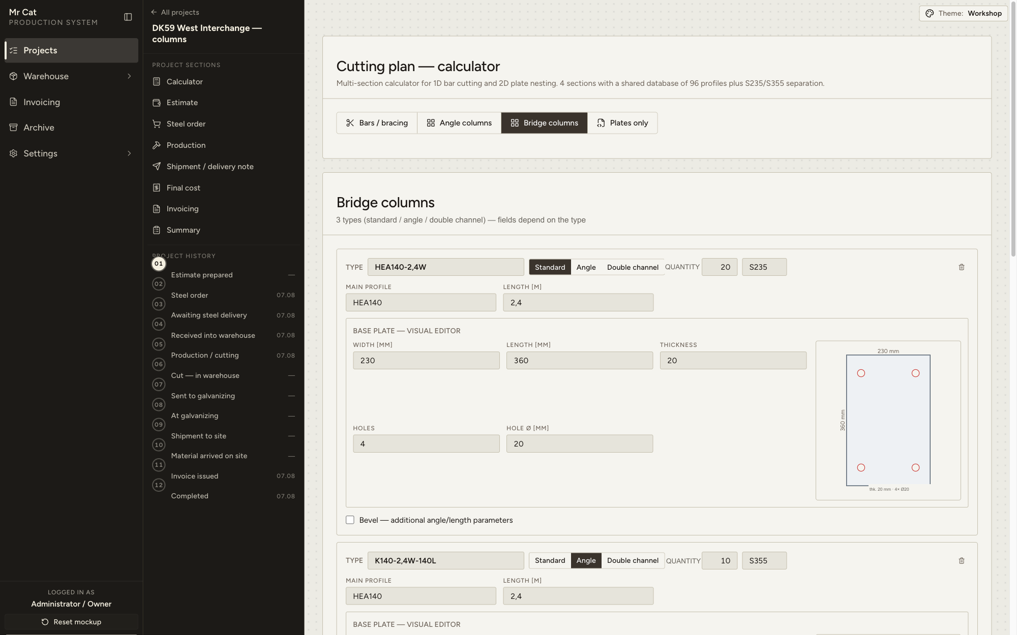 2D plate nesting — input